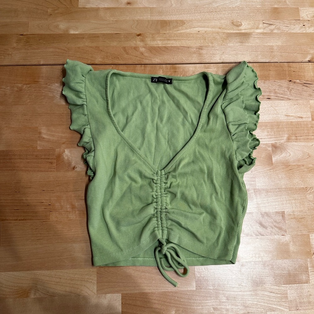 Green crop top
